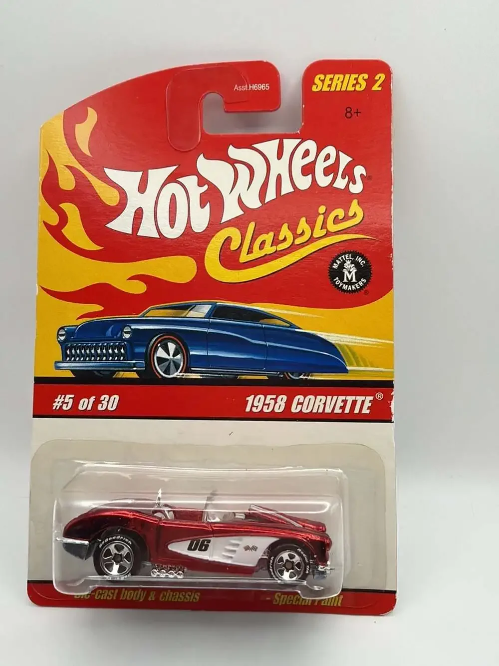 Hot Wheels Classics Series 2 #5 of 30 1958 Corvette Spectraflame Red Die-Cast Ca